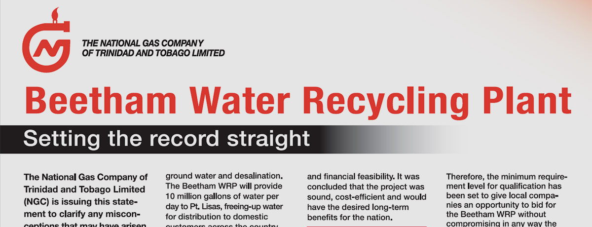 NGC Beetham Water Recycling Plant Facts - Setting The Record Straight ...