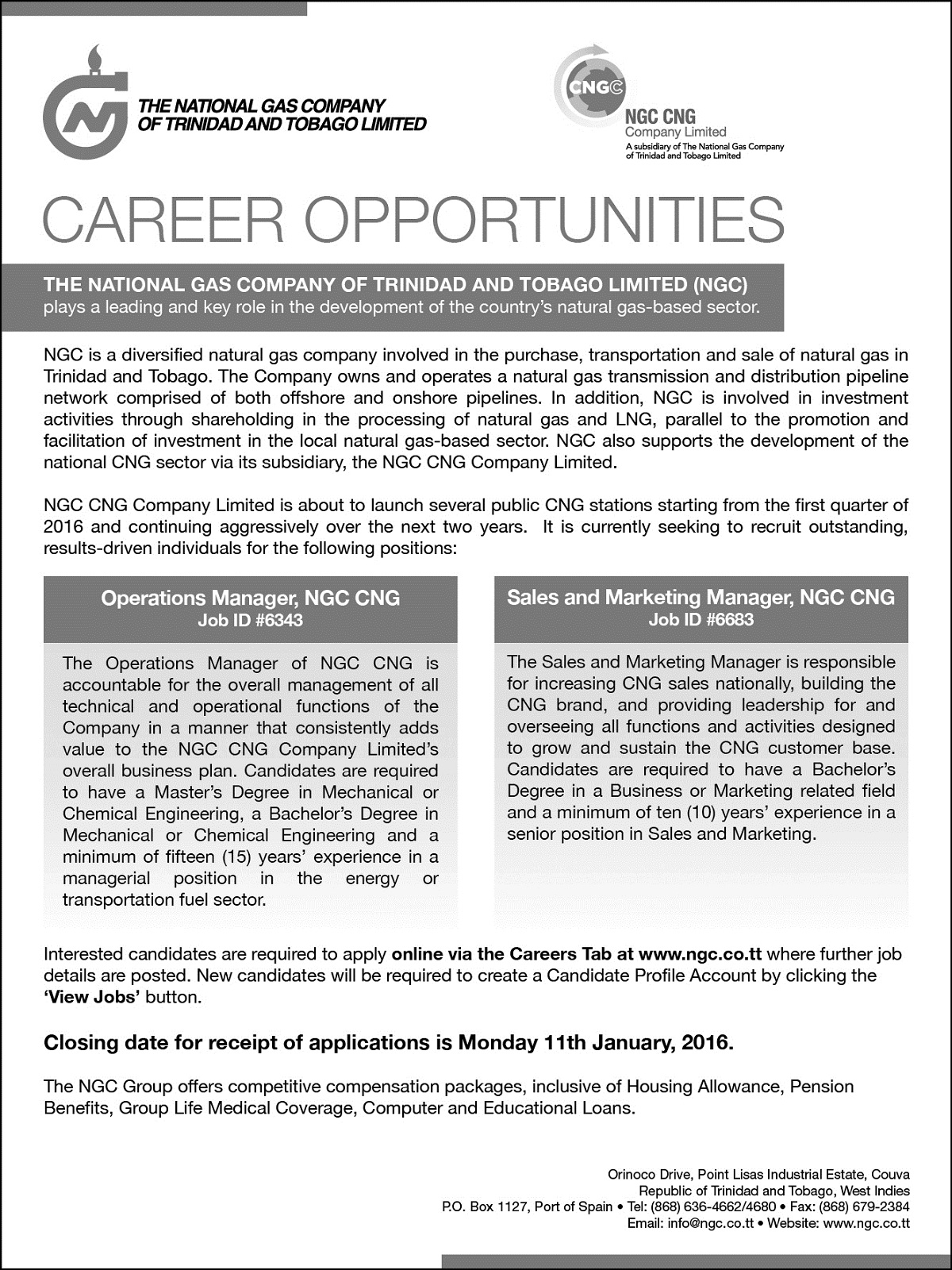 NGC CNG Careers - Operations Manager; Marketing Manager | NGC