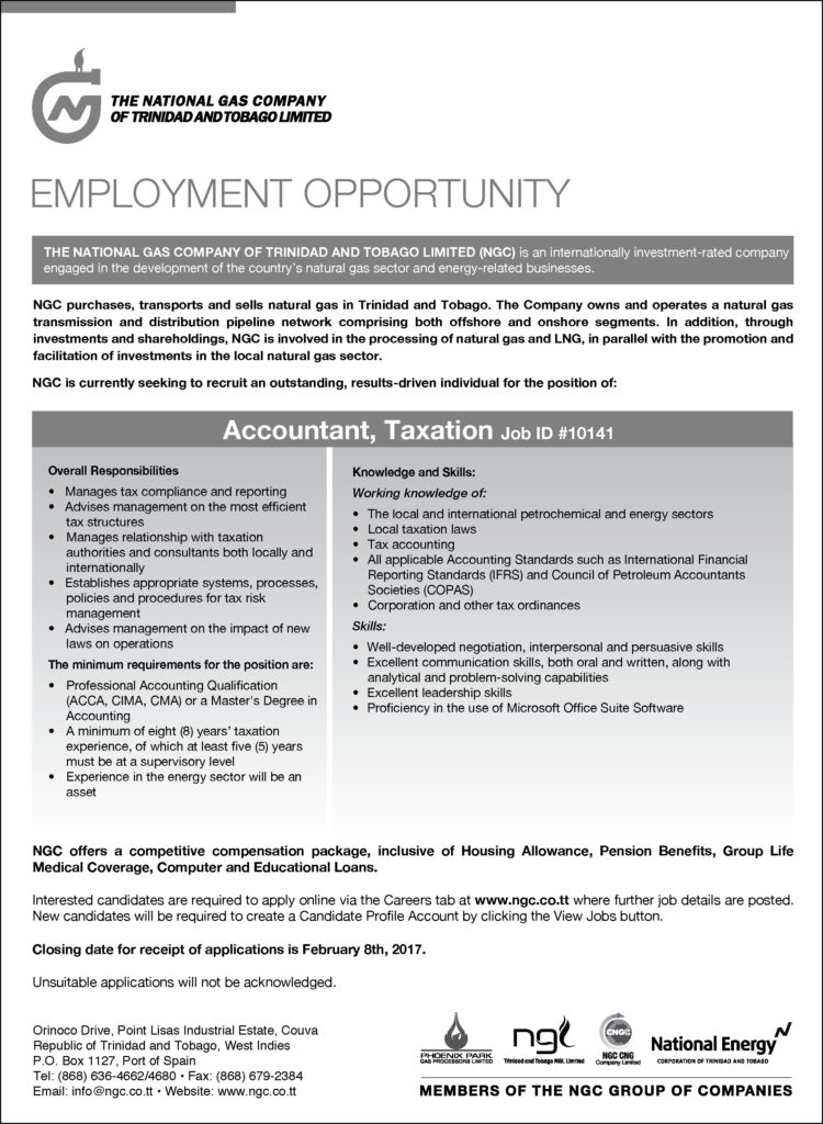 Employment - Accountant, Taxation - NGC | NGC