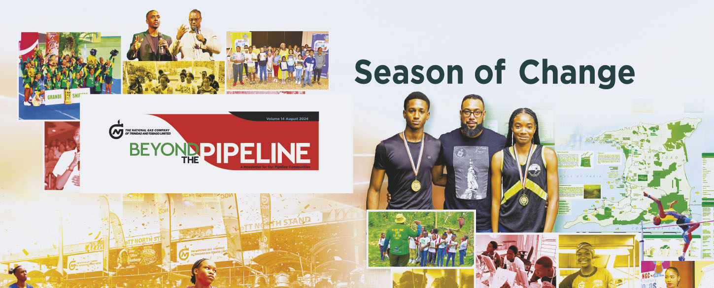 NGC | Collage featuring athletes with medals, group celebrations, and the "Beyond the Pipeline" logo. Text reads "Season of Change.